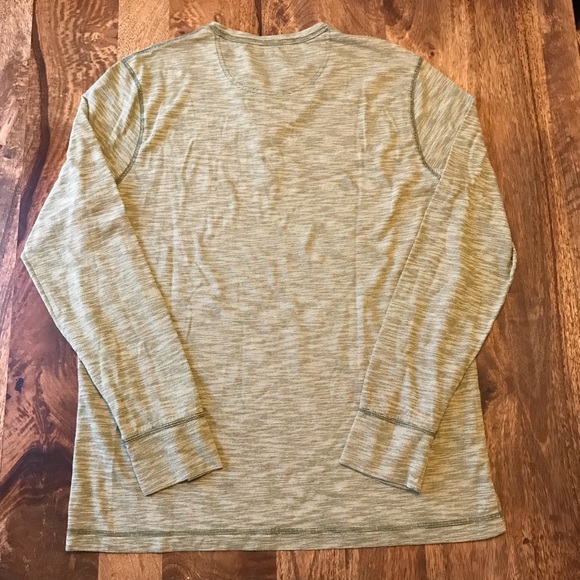 Merona Striped 3-Button Green Henley - Picture 2 of 4